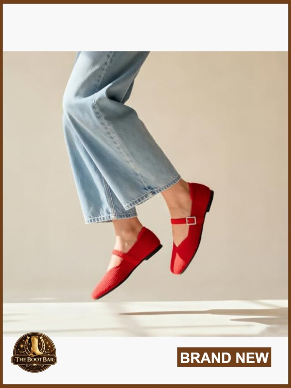 Mary Jane Flats Casual Ballet Knit Square Toe Ankle Strap Comfort Office Shoes - Picture 2 of 7